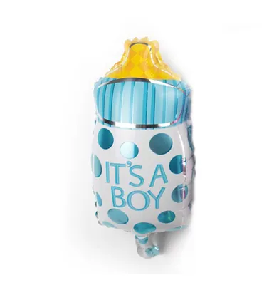 Light blue baby bottle balloon for a BB 100 Days celebration
