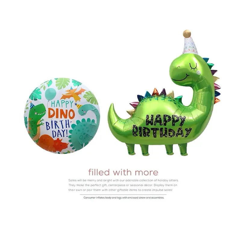Birthday dinosaur balloon set
