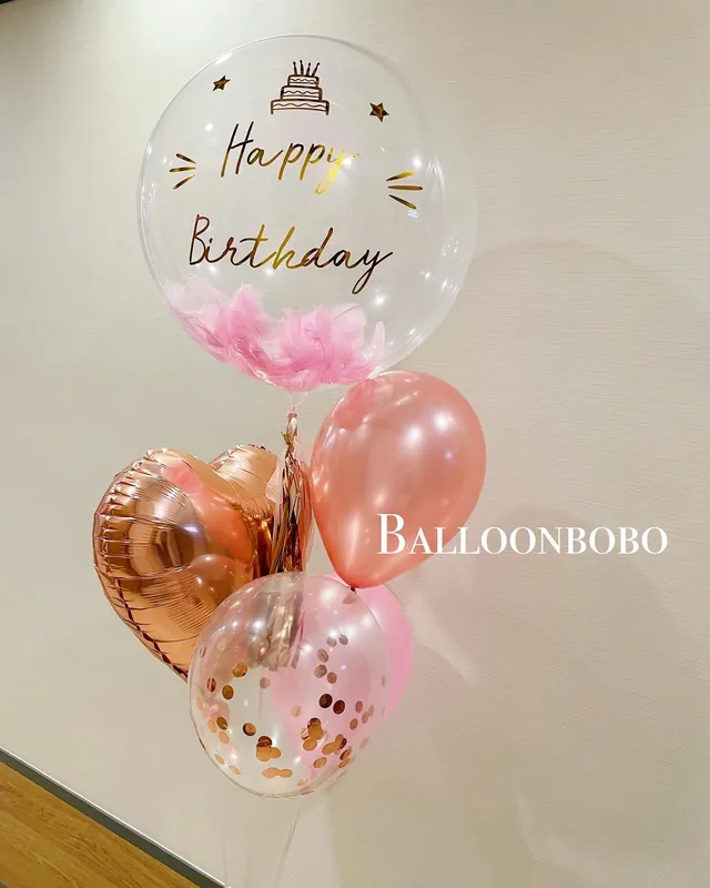 Rose gold SetB crystal balloon set