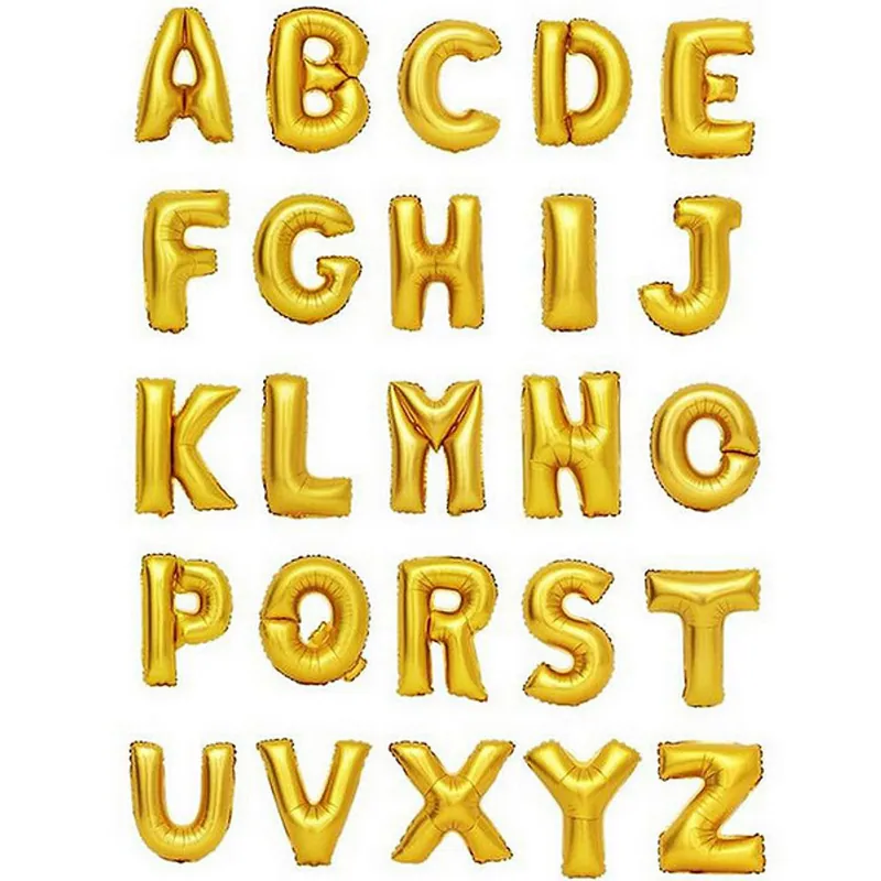 14吋金色英文字母氣球Letter Balloons