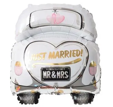 Just married wedding car balloon