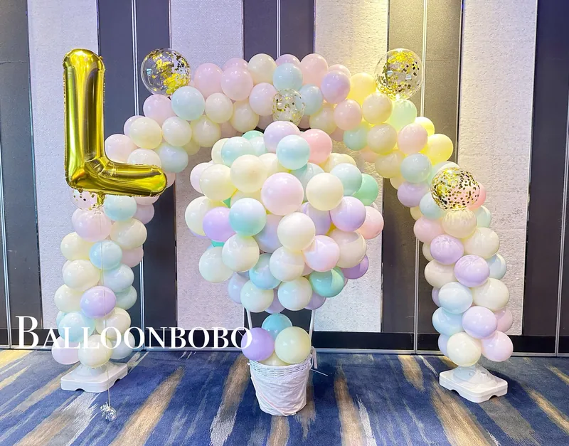 馬卡龍拱門套餐Latex Macaron balloon arch & hot air balloon