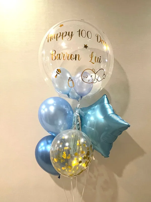 19-inch crystal balloon set for a baby boy’s 100 Days celebration