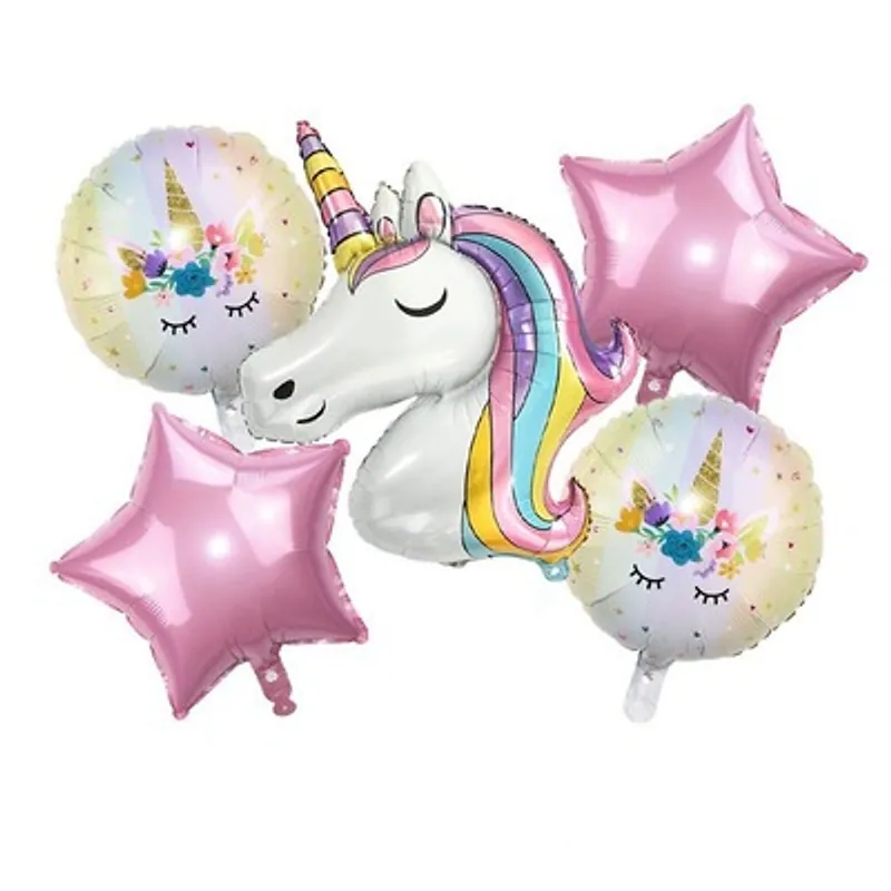 Macaron unicorn balloon set