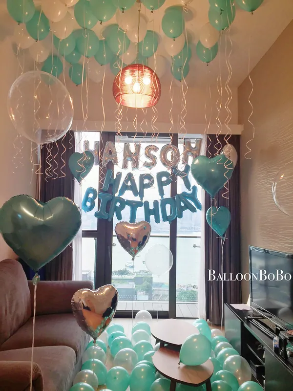 Happy Birthday Tiffany Blue Set on-site decoration