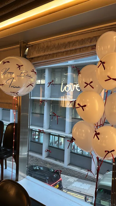 Bow birthday balloon set | ribbon balloon package