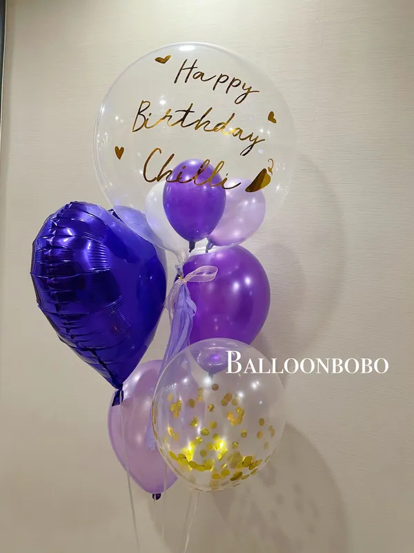 紫色系列生日水晶球組合