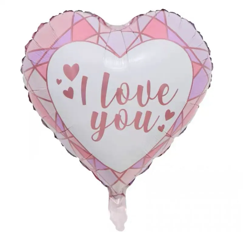 18吋粉紅色I love you心形鋁膜氣球