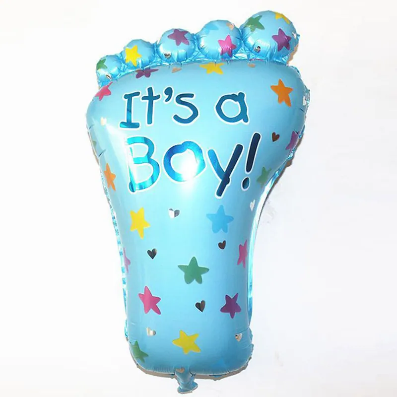 Light blue baby footprint balloon for a BB 100 Days celebration