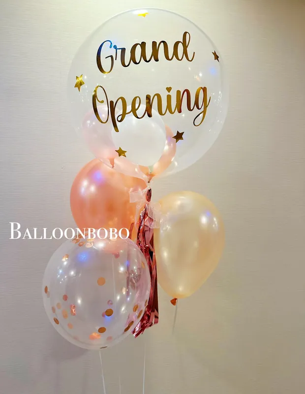 Rose gold grand opening crystal balloon set