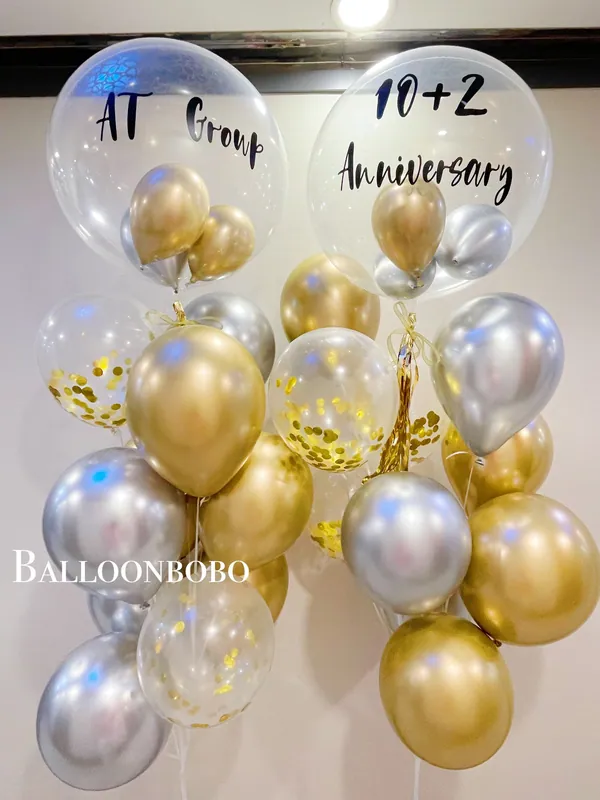 Metallic crystal balloon bouquet
