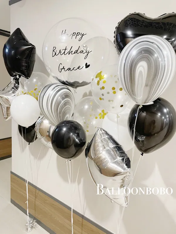 Black and white crystal balloon set (tone)