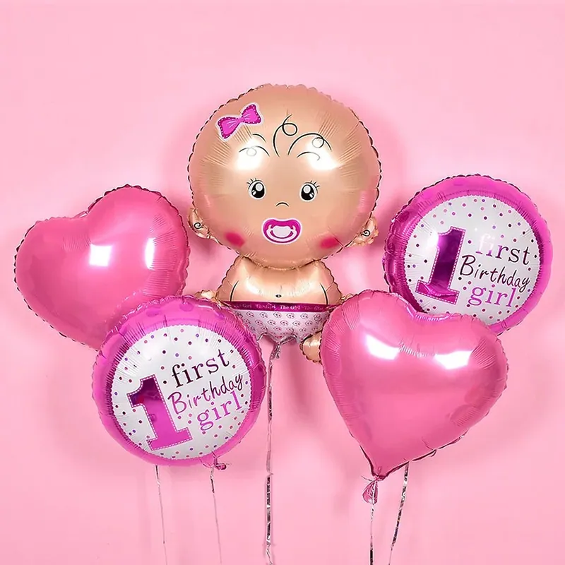Baby Girl helium balloon set