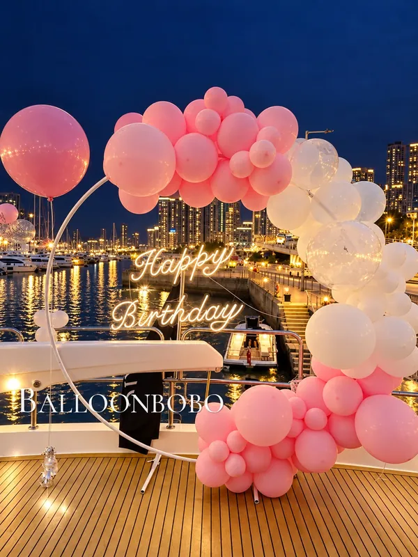 圓形拱門生日遊艇佈置