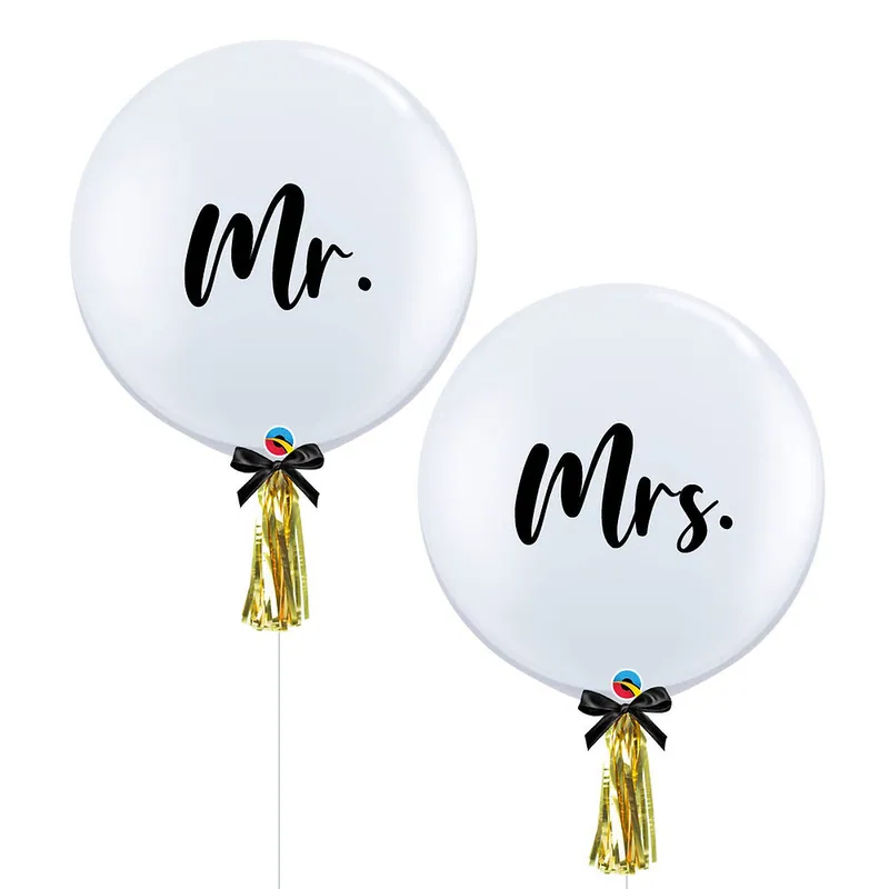36" Mr and Mrs Helium Balloon Set