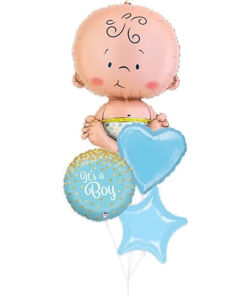Baby boy helium balloon set